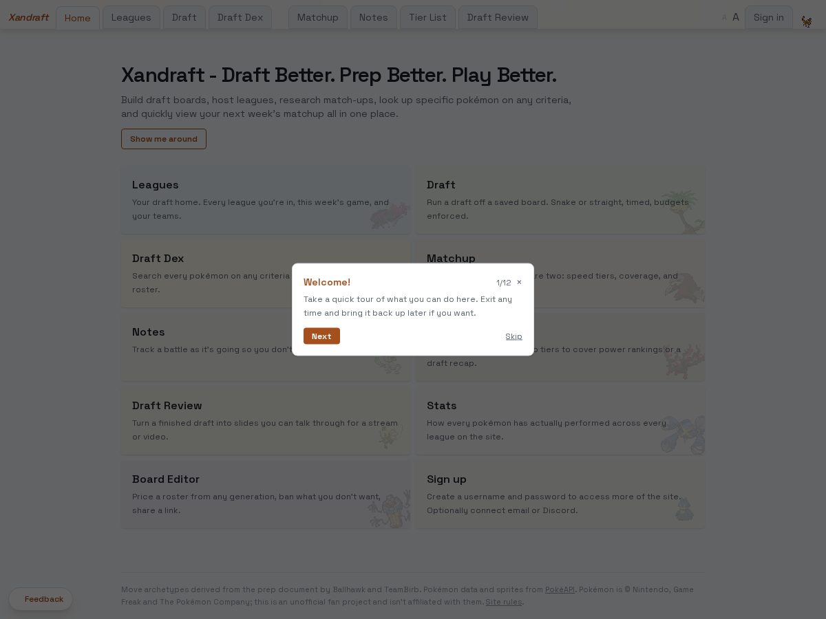 Landing-page snapshot of xandraft.com