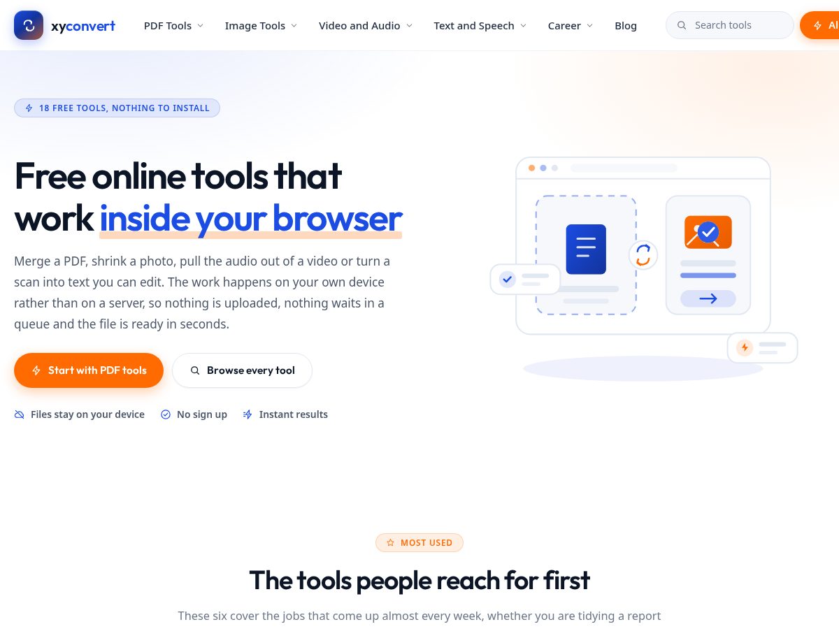 Landing-page snapshot of xyconvert.com