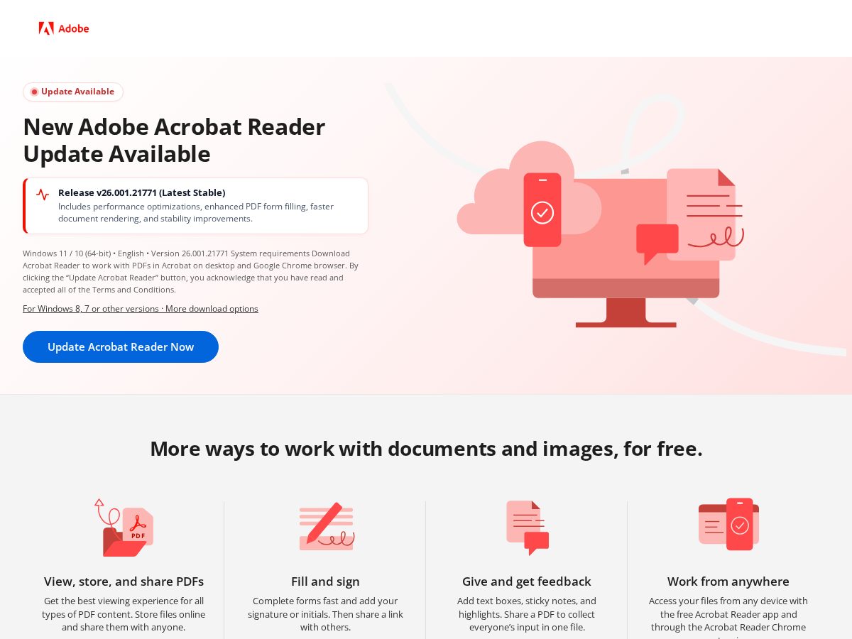 Landing-page snapshot of acrobatadobesign.com