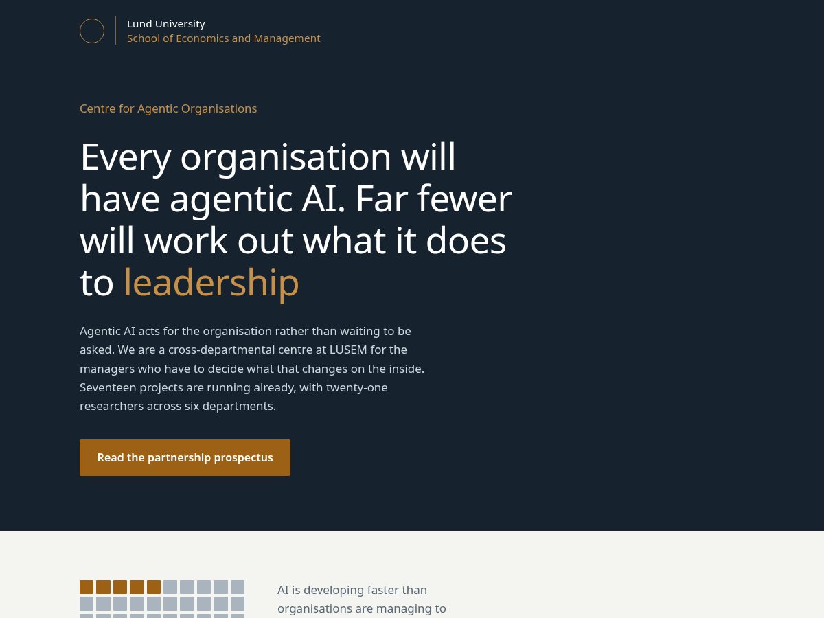 Landing-page snapshot of agenticorganisations.org