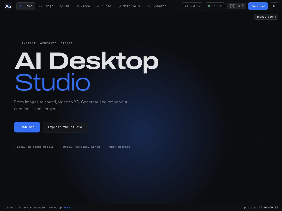 Landing-page snapshot of aidesktopstudio.com