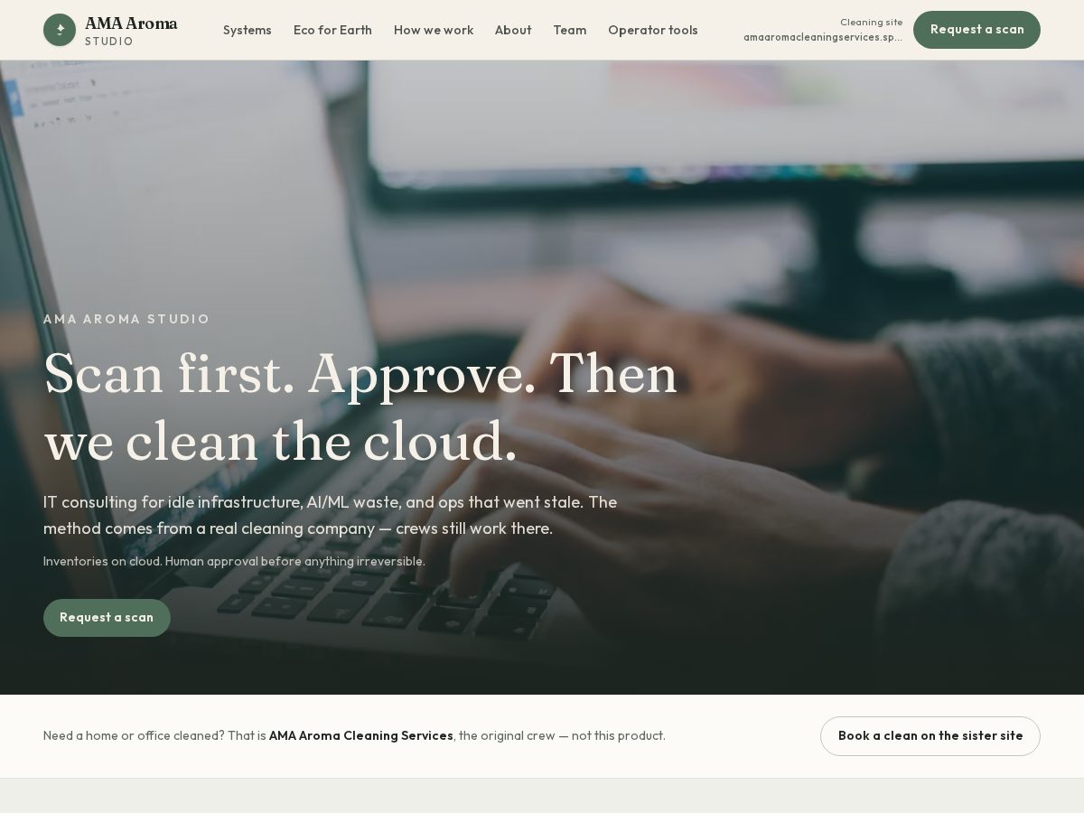 Landing-page snapshot of amaaromacleaning.xyz