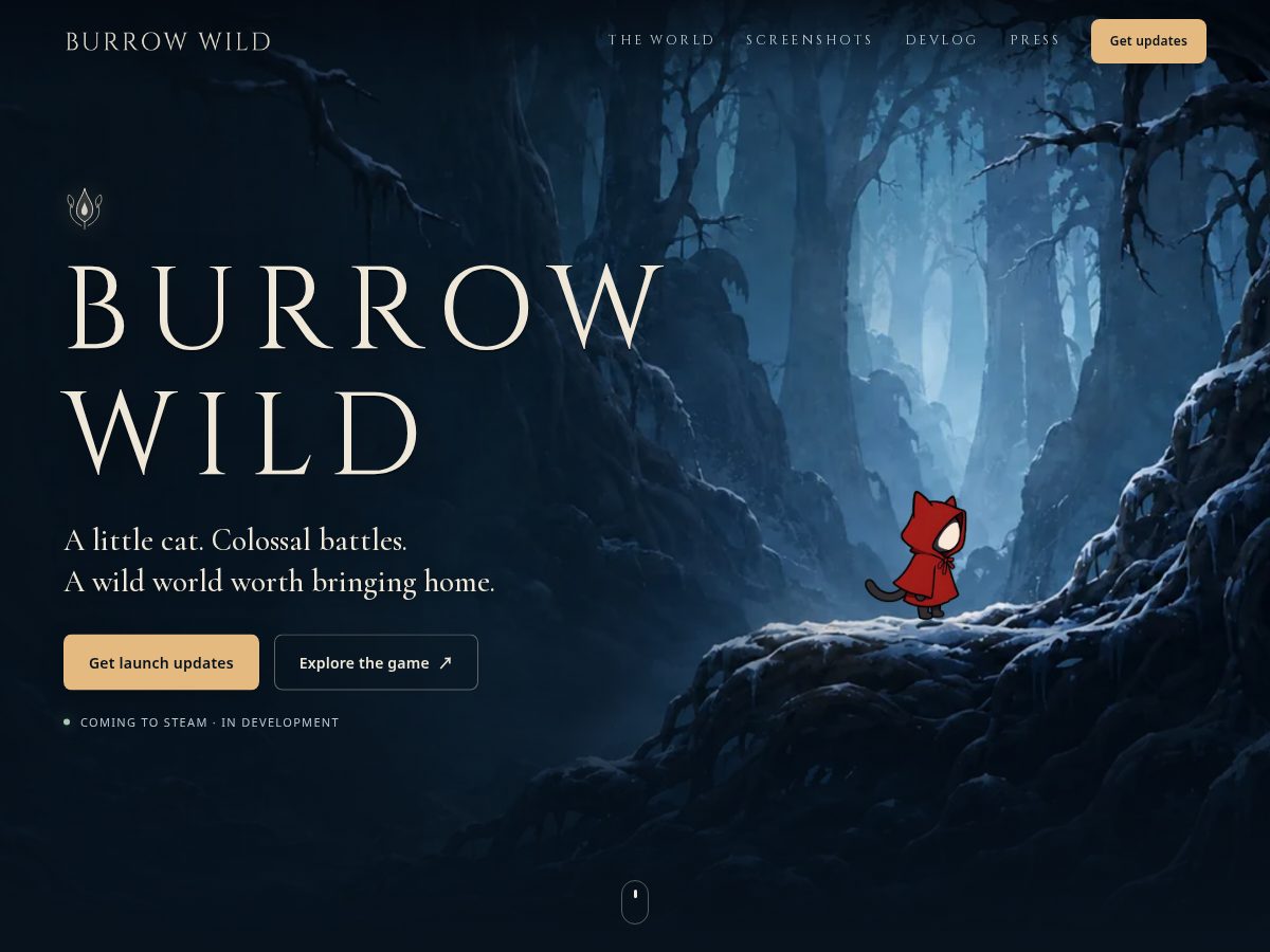 Landing-page snapshot of burrowwild.com
