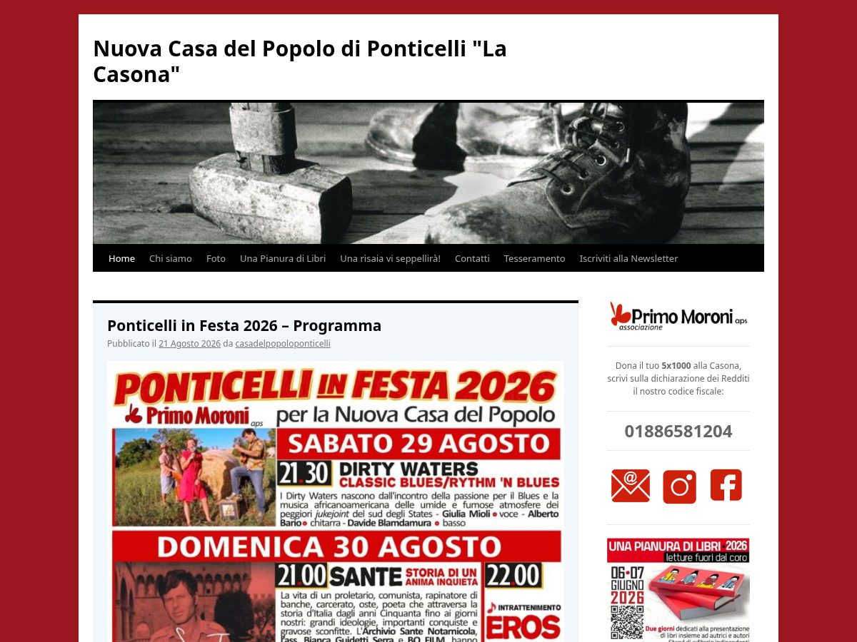 Landing-page snapshot of casadelpopoloponticelli.org
