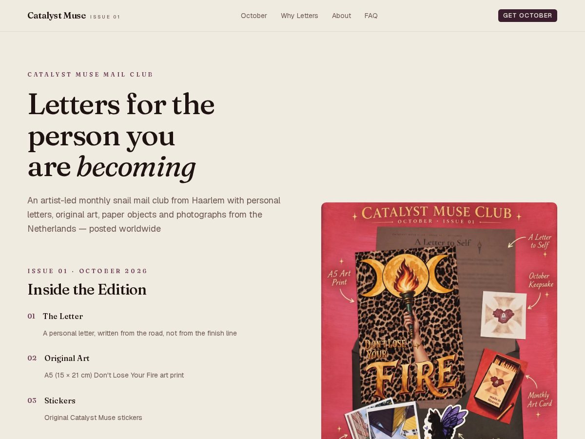 Landing-page snapshot of catalyst-muse.club