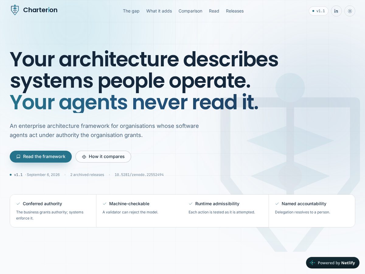 Landing-page snapshot of charterion.com