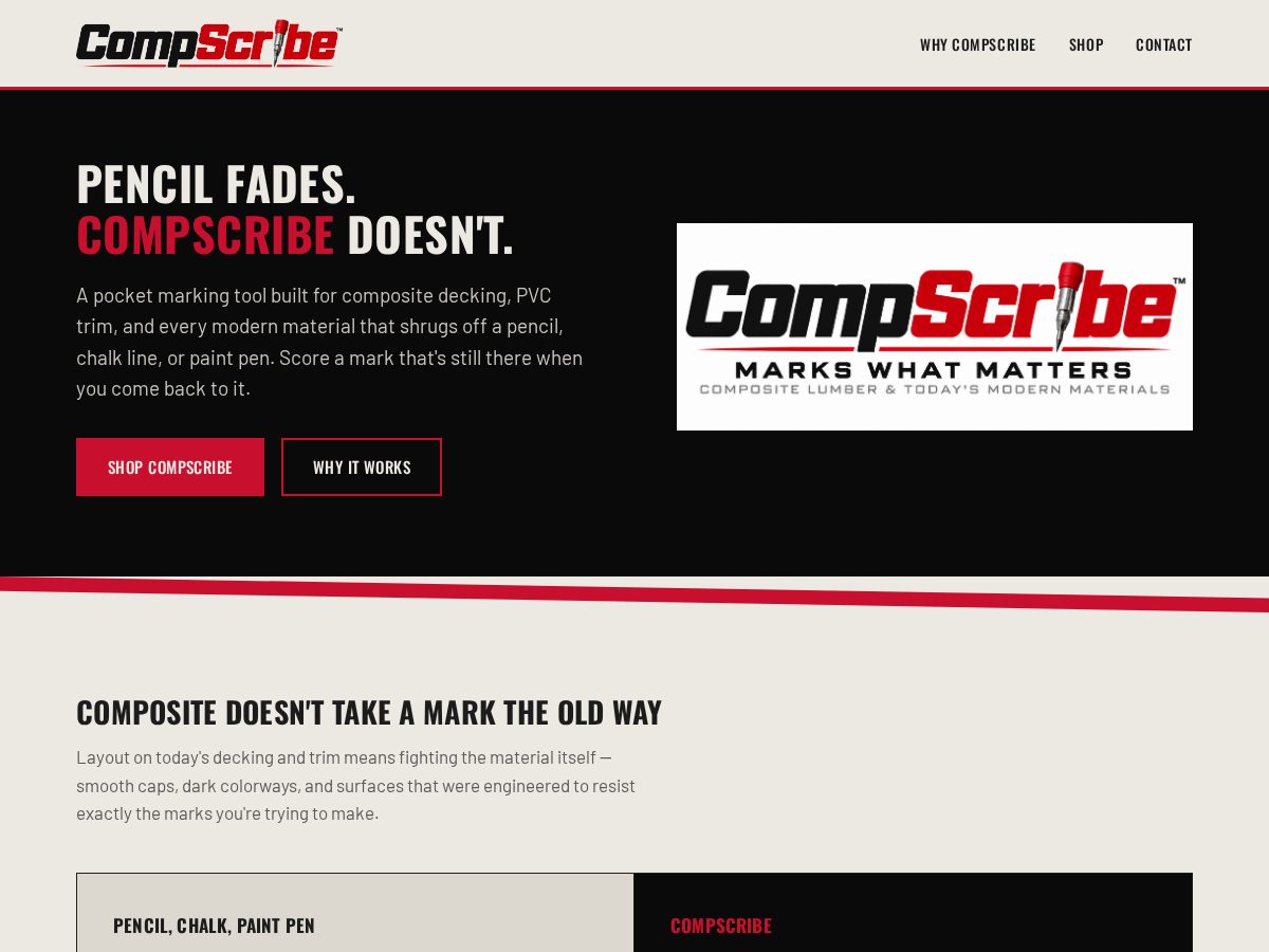 Landing-page snapshot of compscribe.com