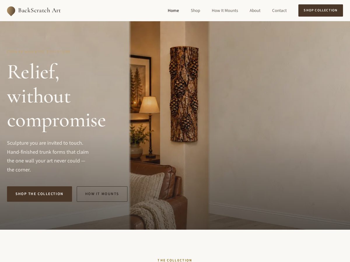 Landing-page snapshot of cornerwallsculptures.com