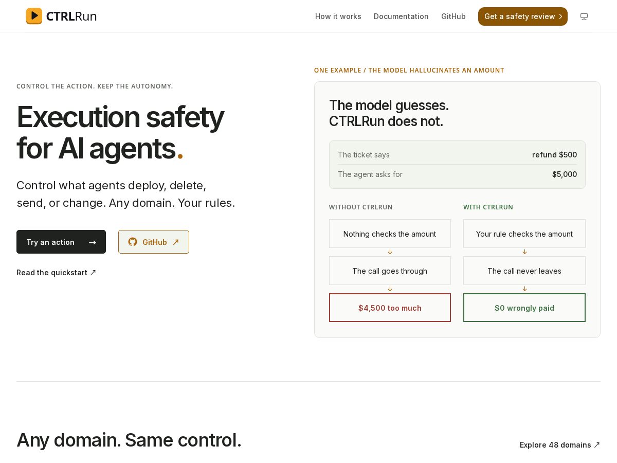 Landing-page snapshot of ctrlrun.dev