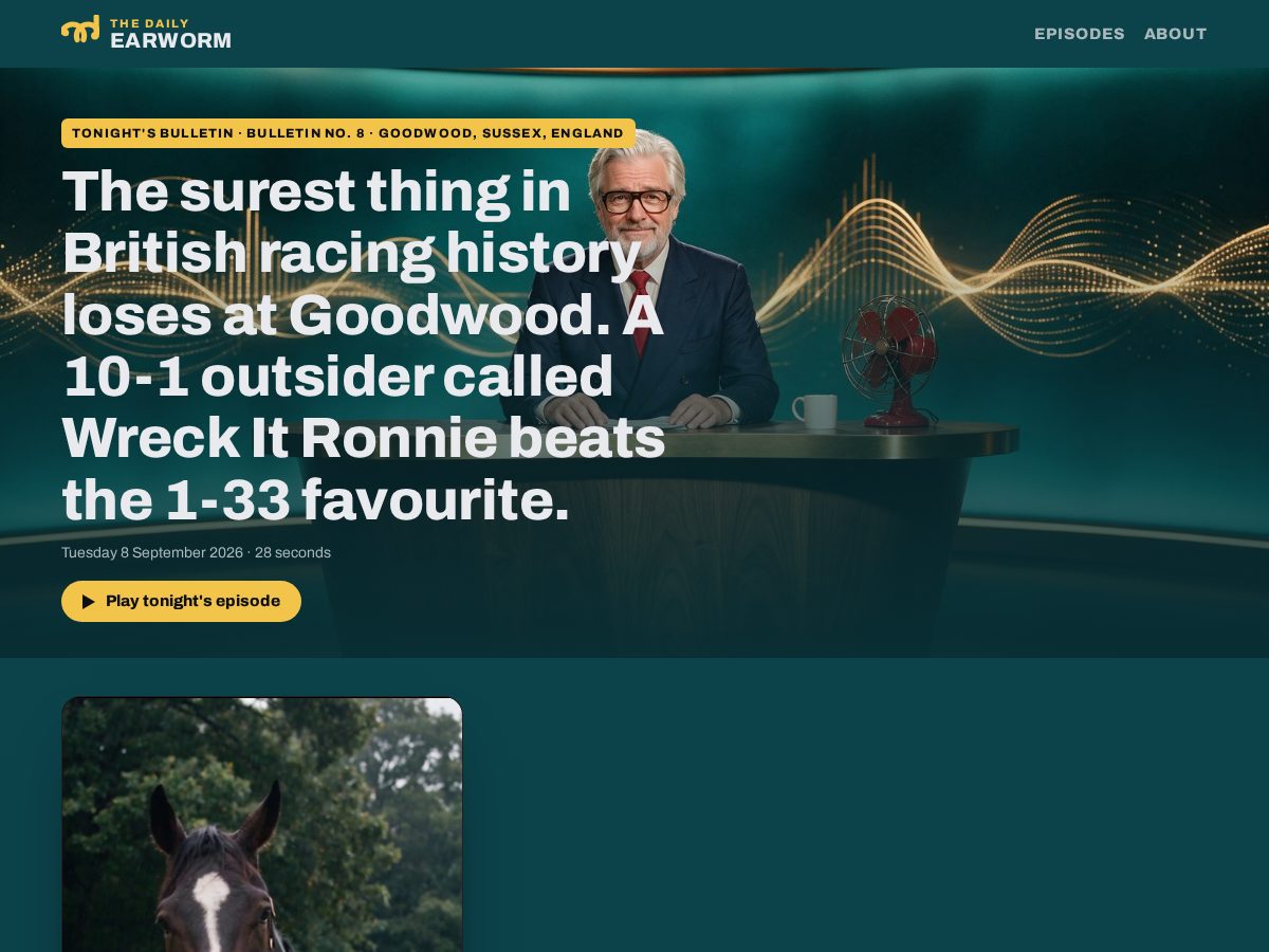 Landing-page snapshot of dailyearworm.com