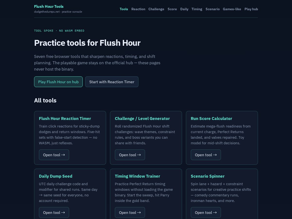 Landing-page snapshot of dodgethedumps.net