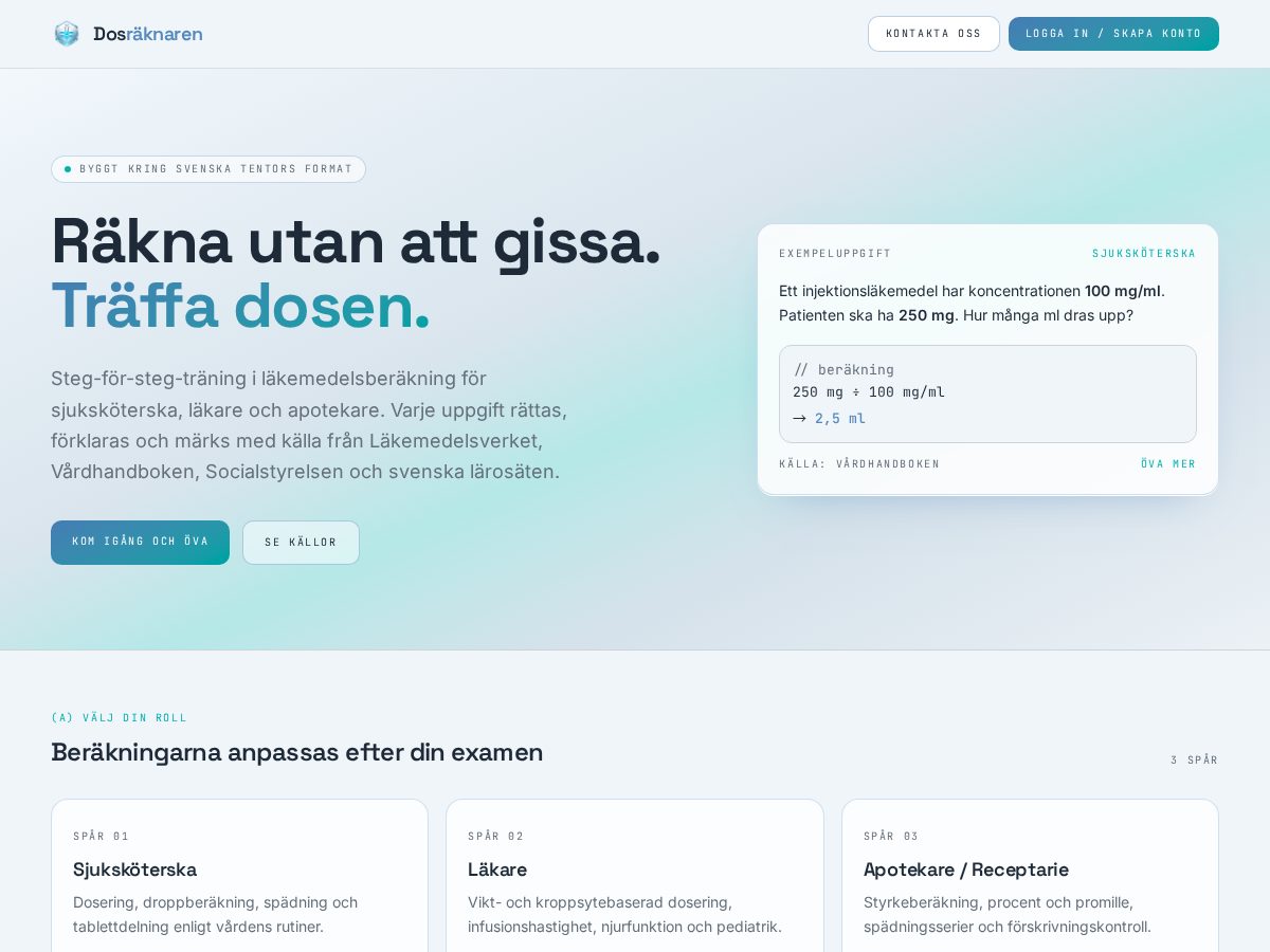Landing-page snapshot of dosraknaren.com