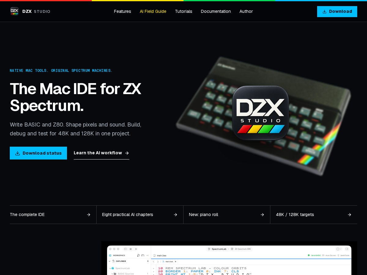 Landing-page snapshot of dzxstudio.com