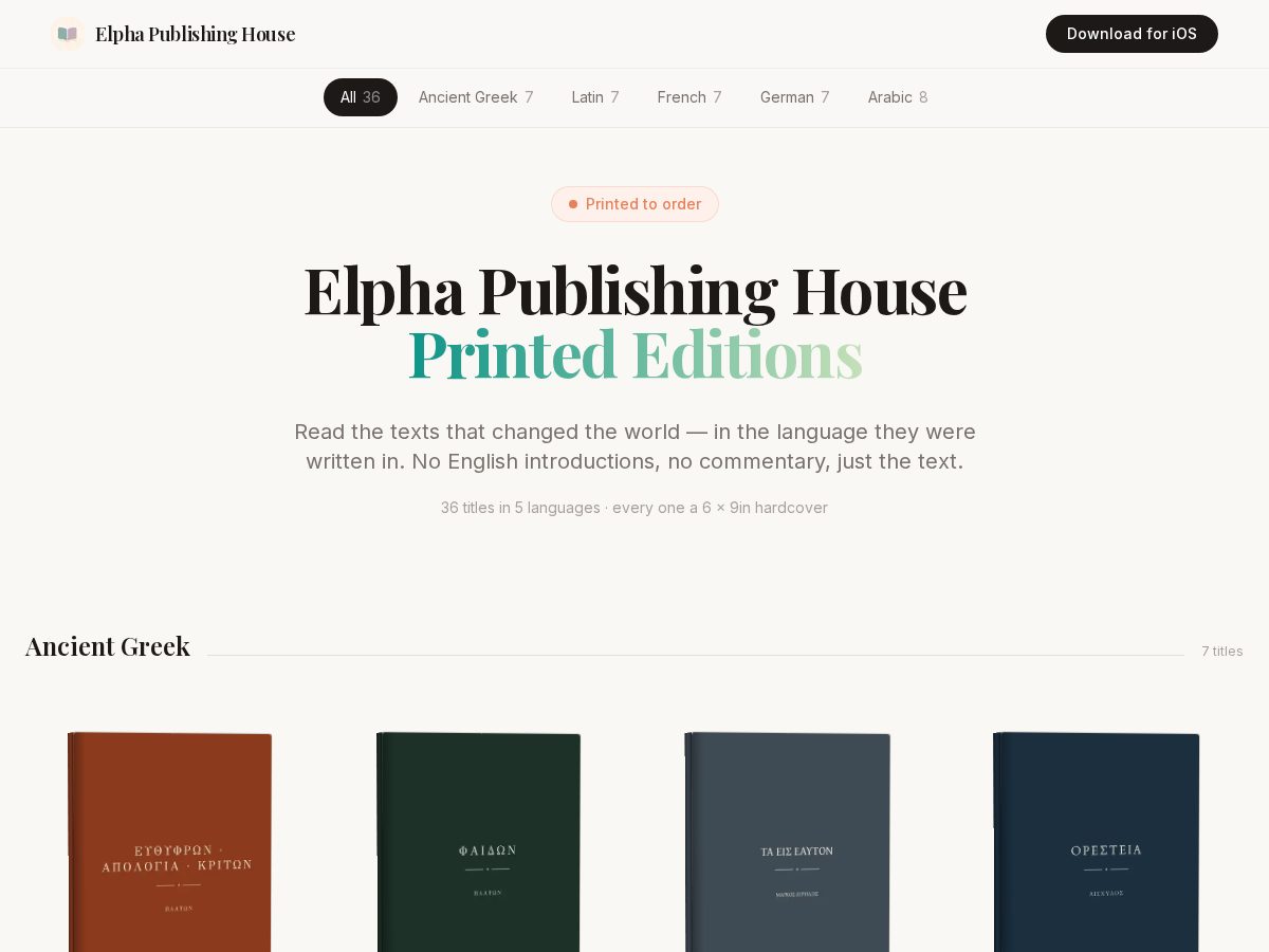 Landing-page snapshot of elphapublishing.com
