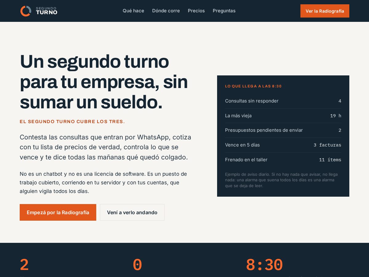 Landing-page snapshot of elsegundoturno.com