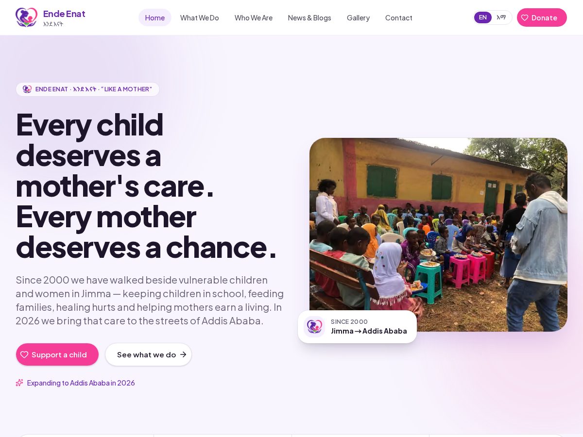 Landing-page snapshot of endeenat.org