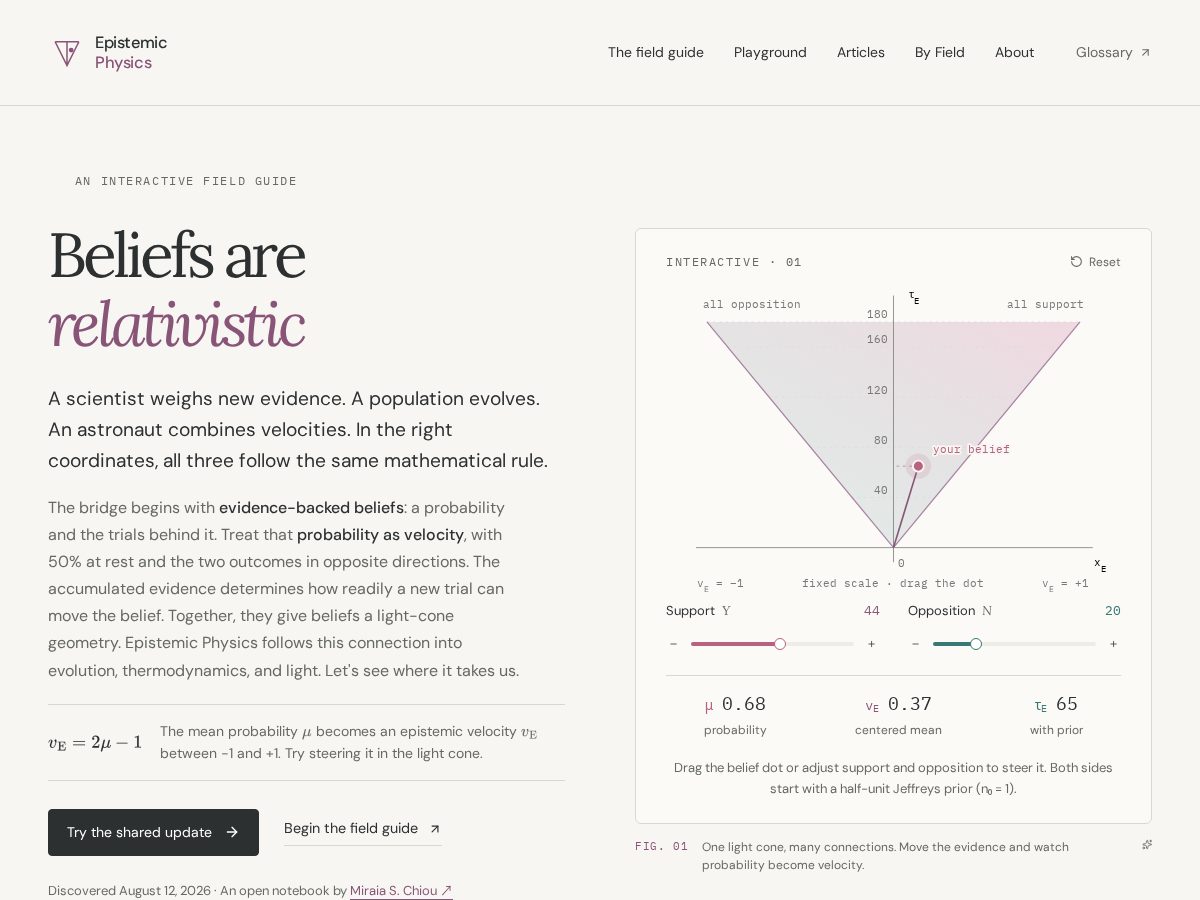 Landing-page snapshot of epistemicphysics.com