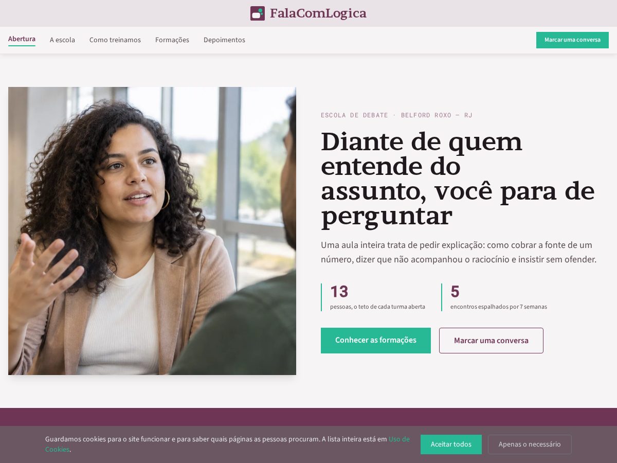 Landing-page snapshot of falacomlogica.digital