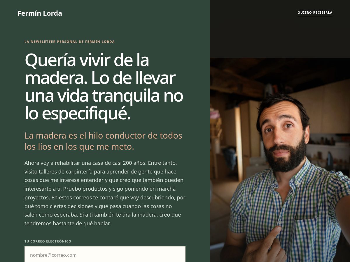 Landing-page snapshot of ferminlorda.com