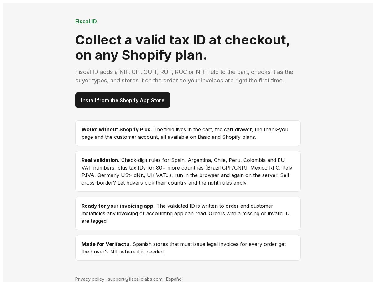 Landing-page snapshot of fiscalidlabs.com