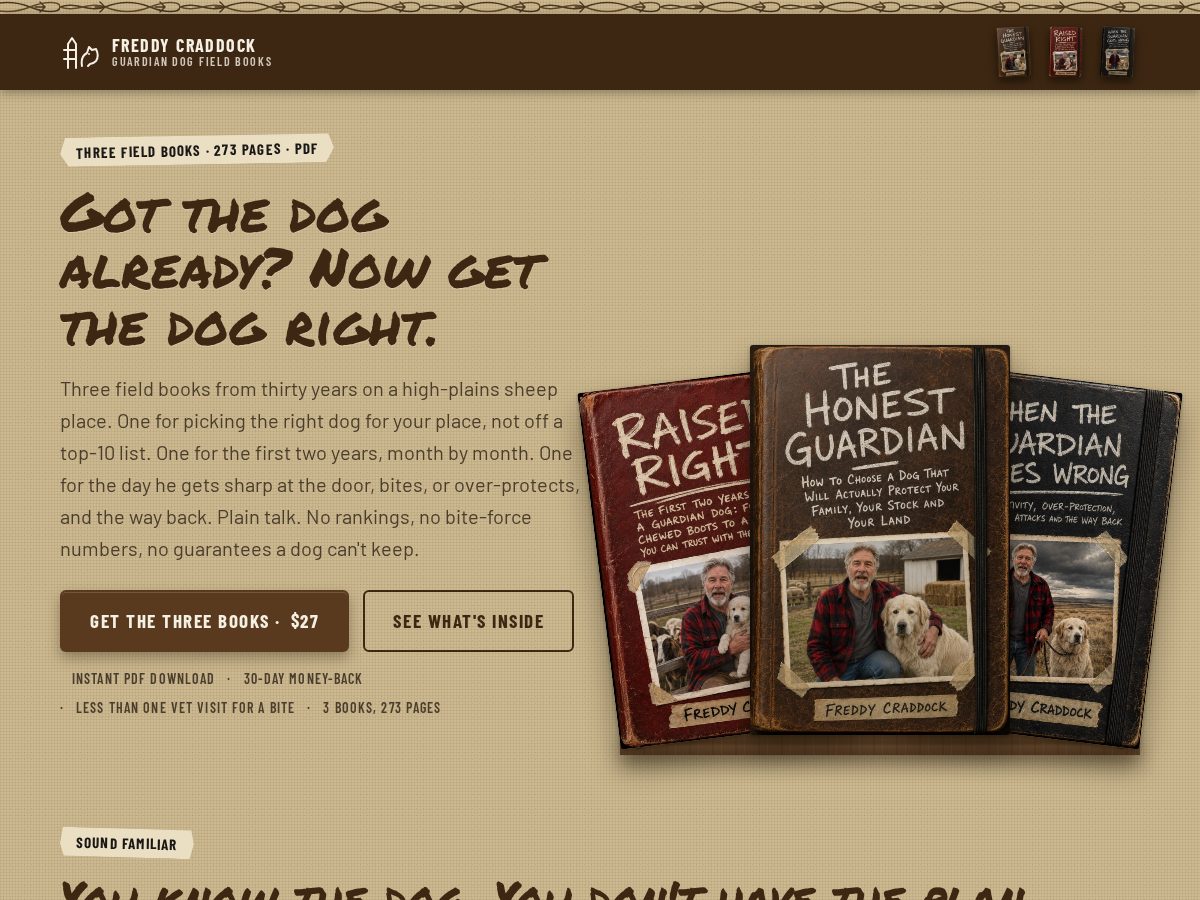 Landing-page snapshot of freddycraddock.shop