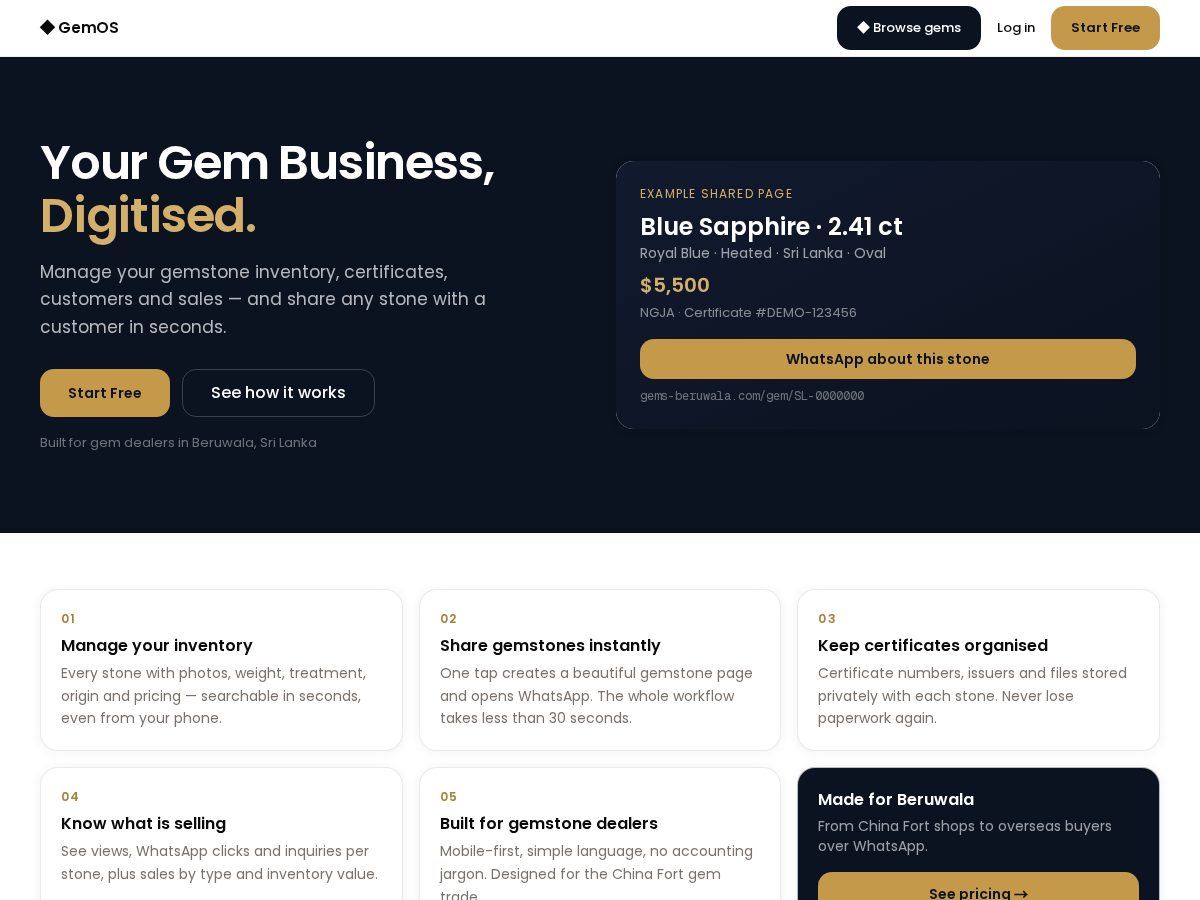 Landing-page snapshot of gems-beruwala.com
