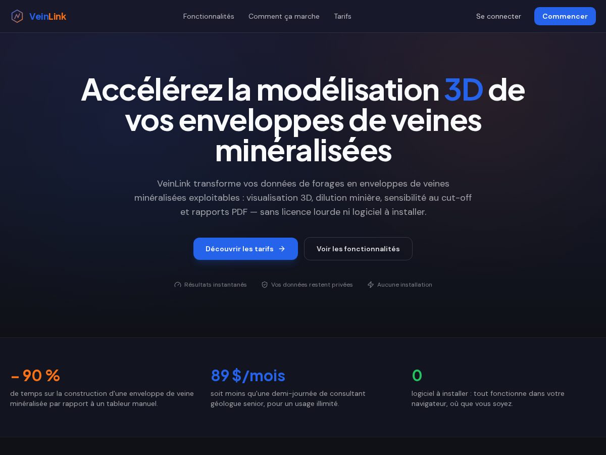 Landing-page snapshot of geoveinlink.com
