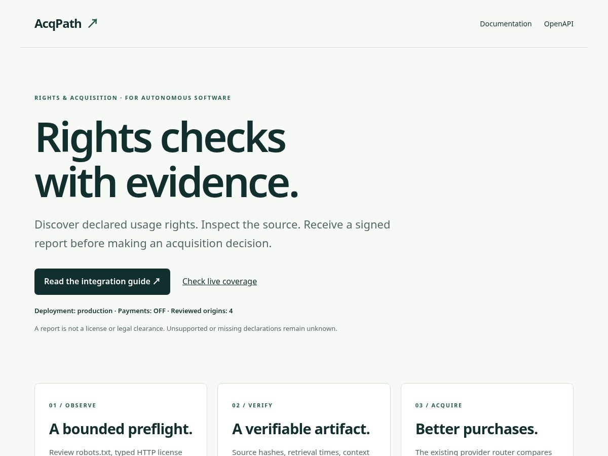 Landing-page snapshot of getacqpath.com