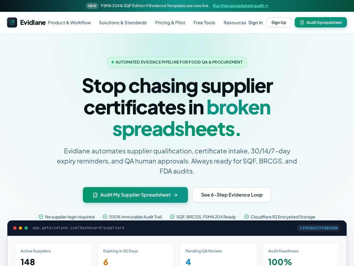 Landing-page snapshot of getevidlane.com