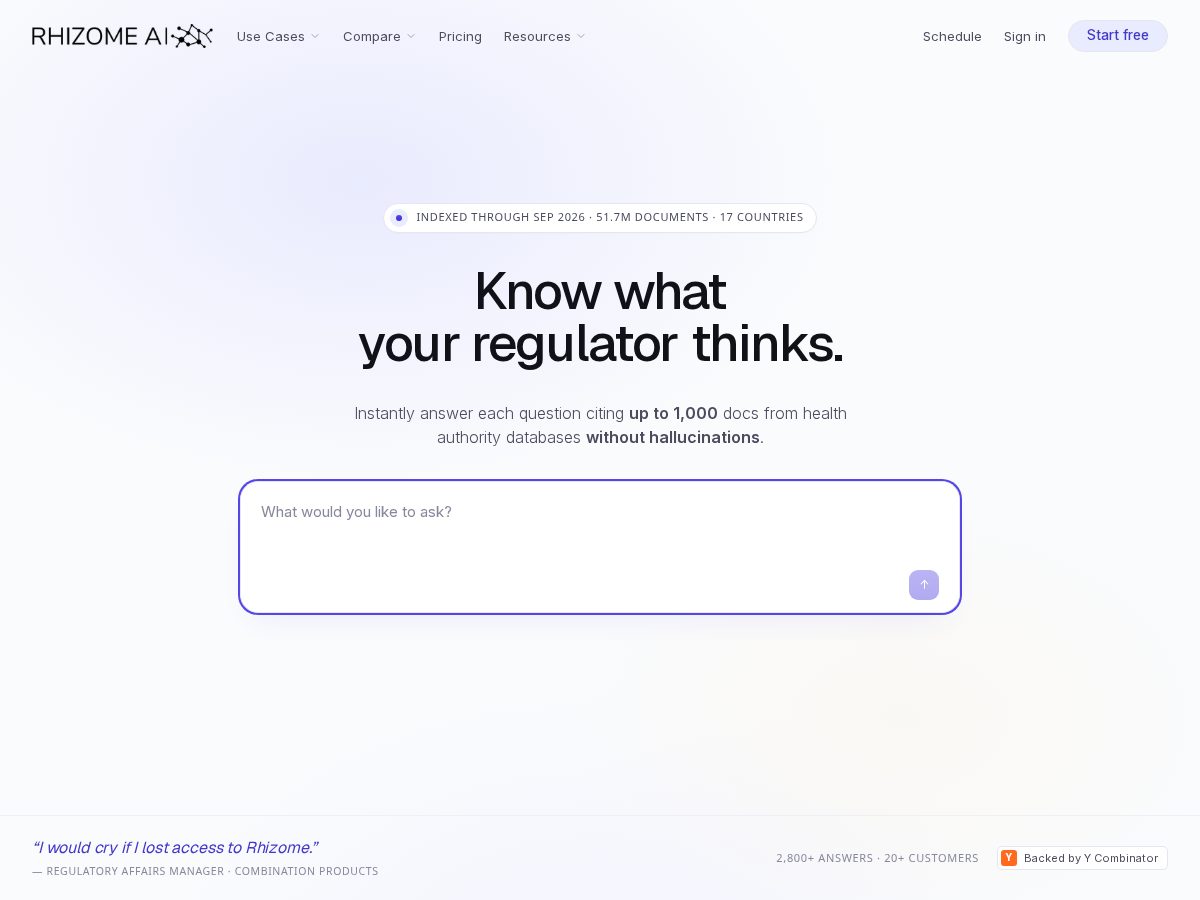 Landing-page snapshot of gorhizomeai.com