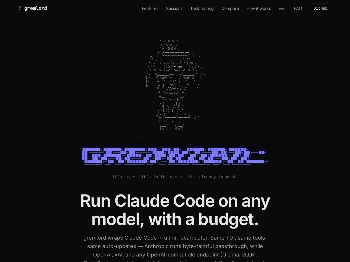 Landing-page snapshot of gremlord.com