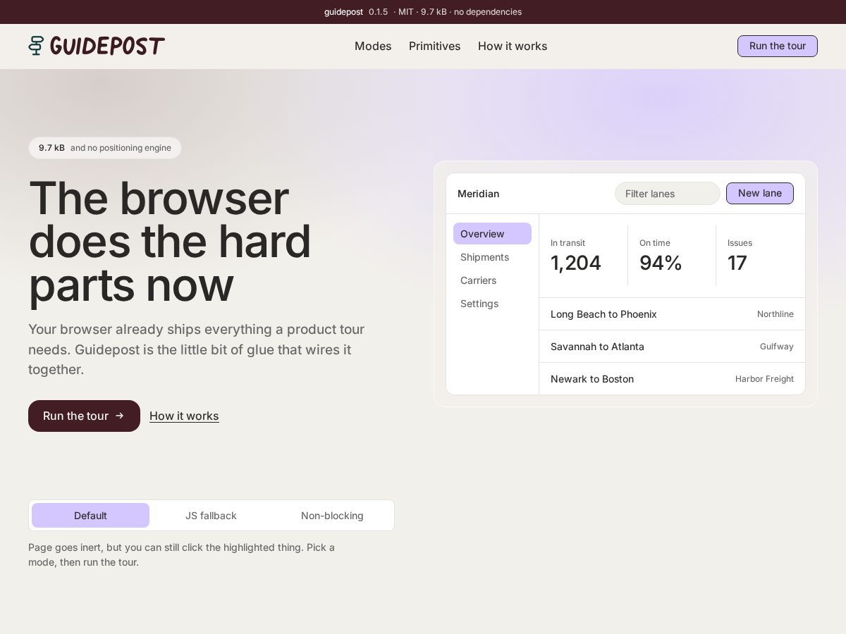 Landing-page snapshot of guidepost.live