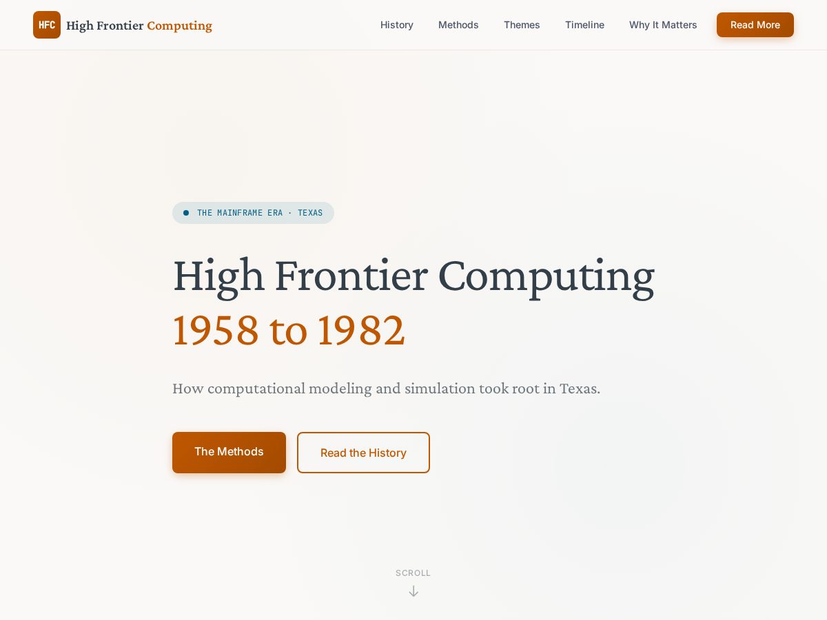 Landing-page snapshot of high-frontier-computing.org