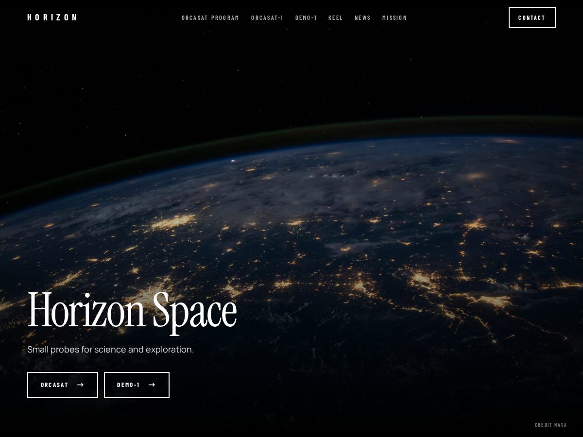 Landing-page snapshot of horizonorbitals.com
