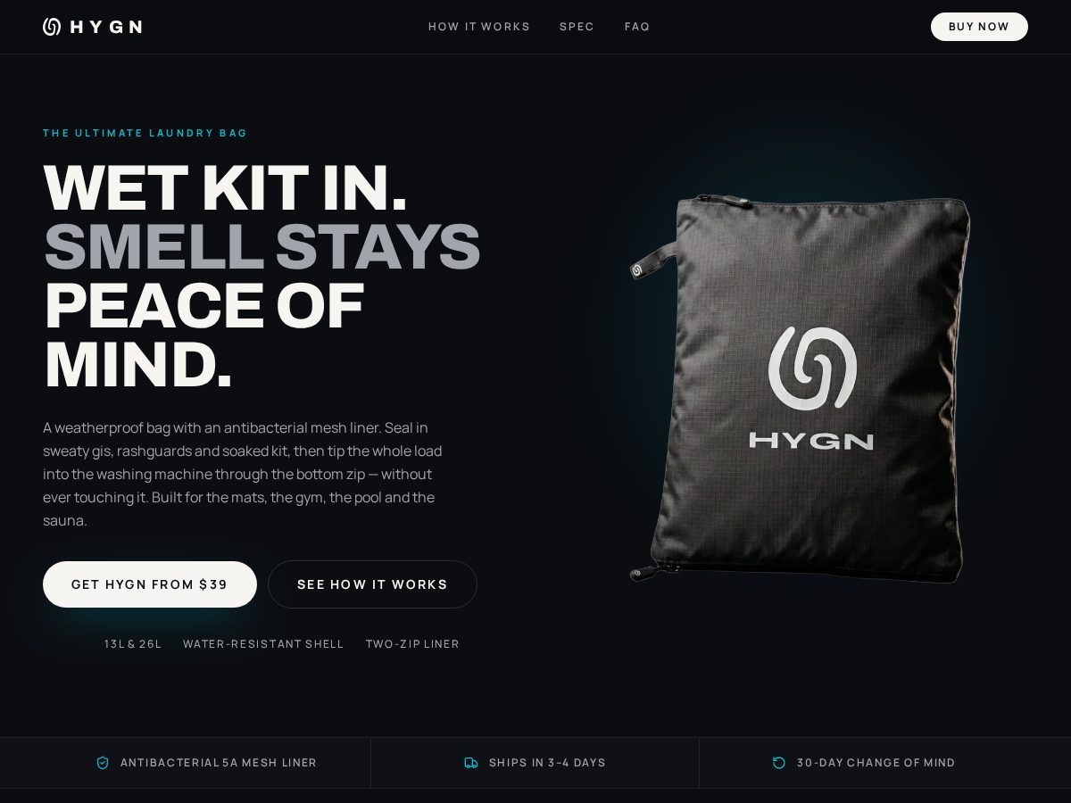 Landing-page snapshot of hygn.life