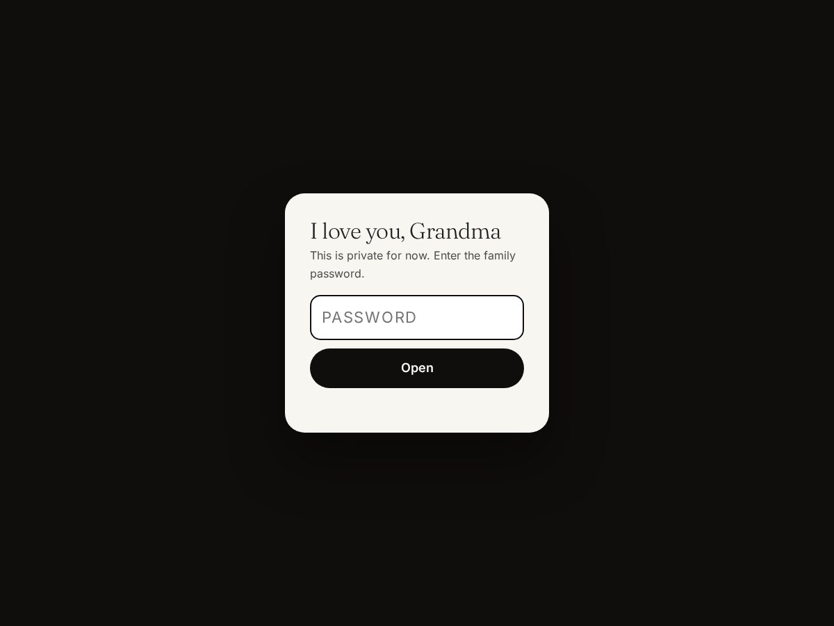 Landing-page snapshot of iloveyougrandma.org