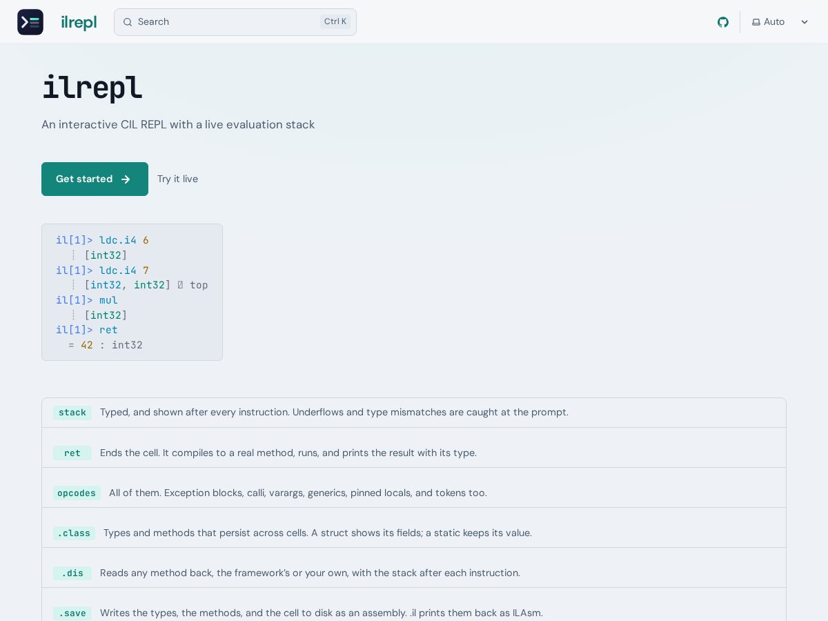 Landing-page snapshot of ilrepl.dev
