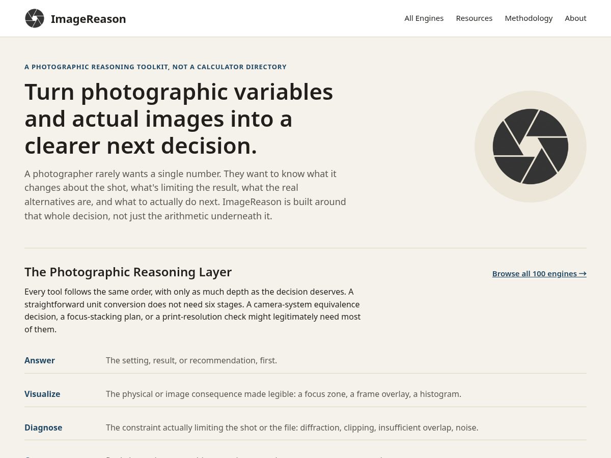 Landing-page snapshot of imagereason.com