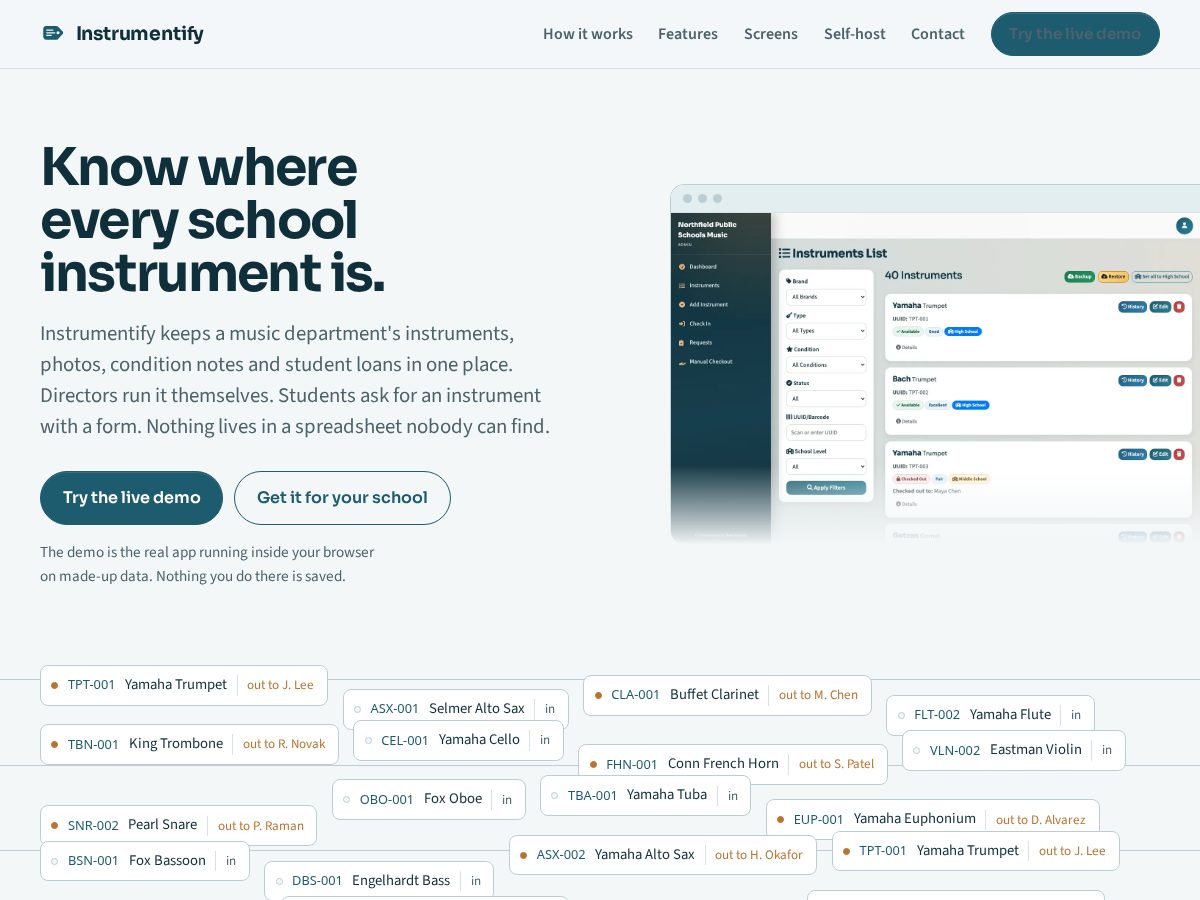Landing-page snapshot of instrumentify.org