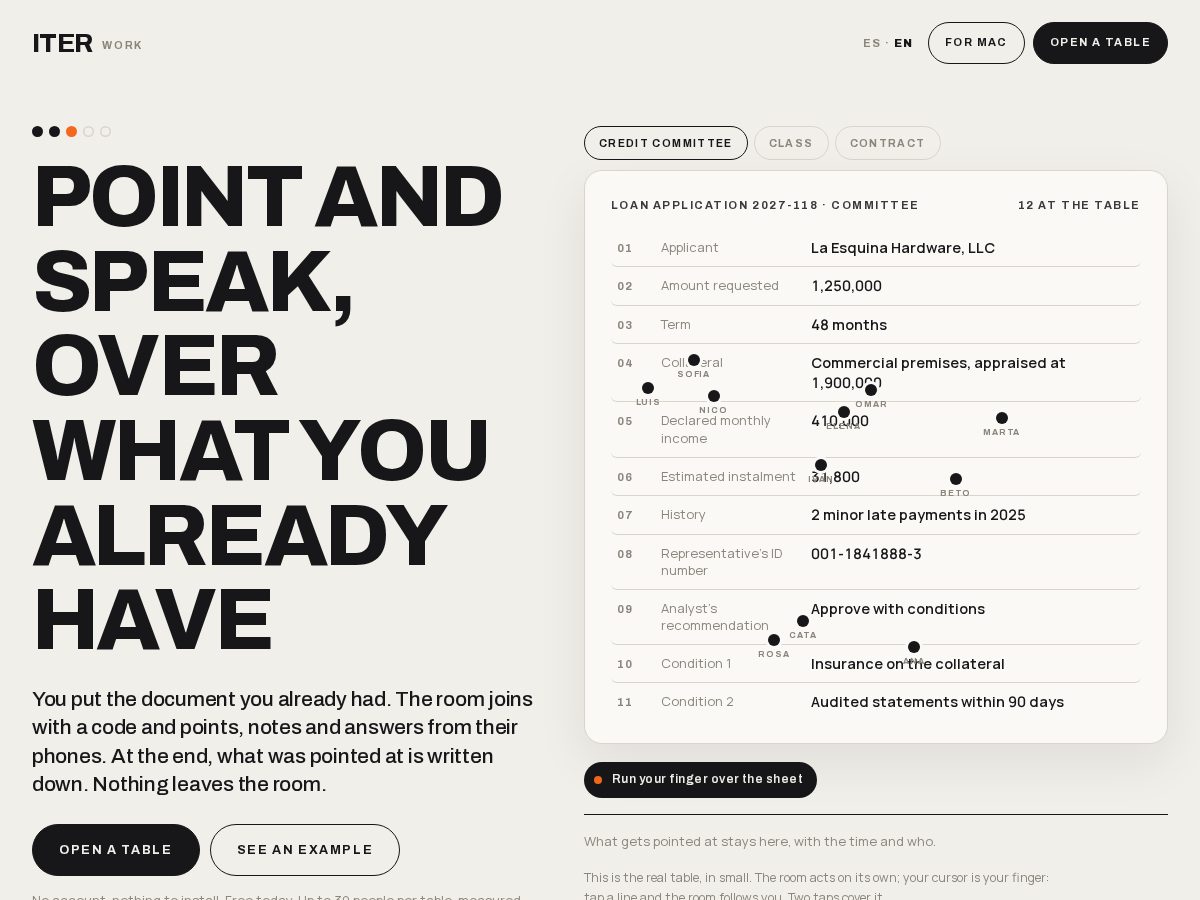 Landing-page snapshot of iterwork.com