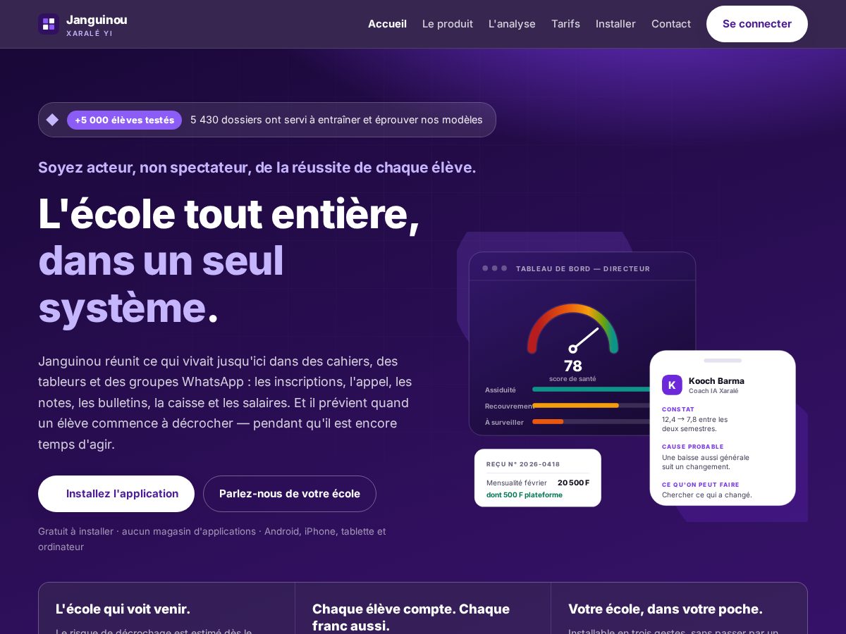 Landing-page snapshot of janguinouxarala.com
