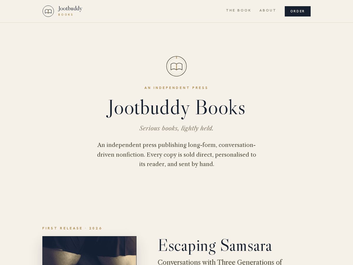 Landing-page snapshot of jootbuddybooks.com