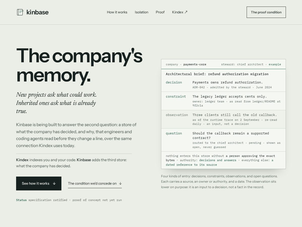 Landing-page snapshot of kinbase.tools
