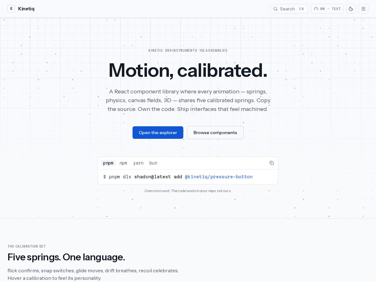 Landing-page snapshot of kinetiqui.com