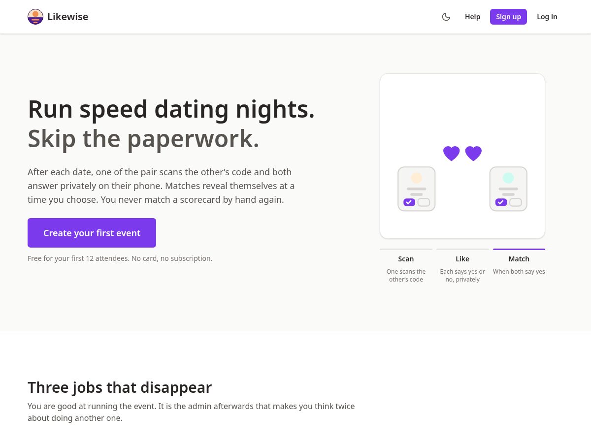 Landing-page snapshot of likewiseonline.com