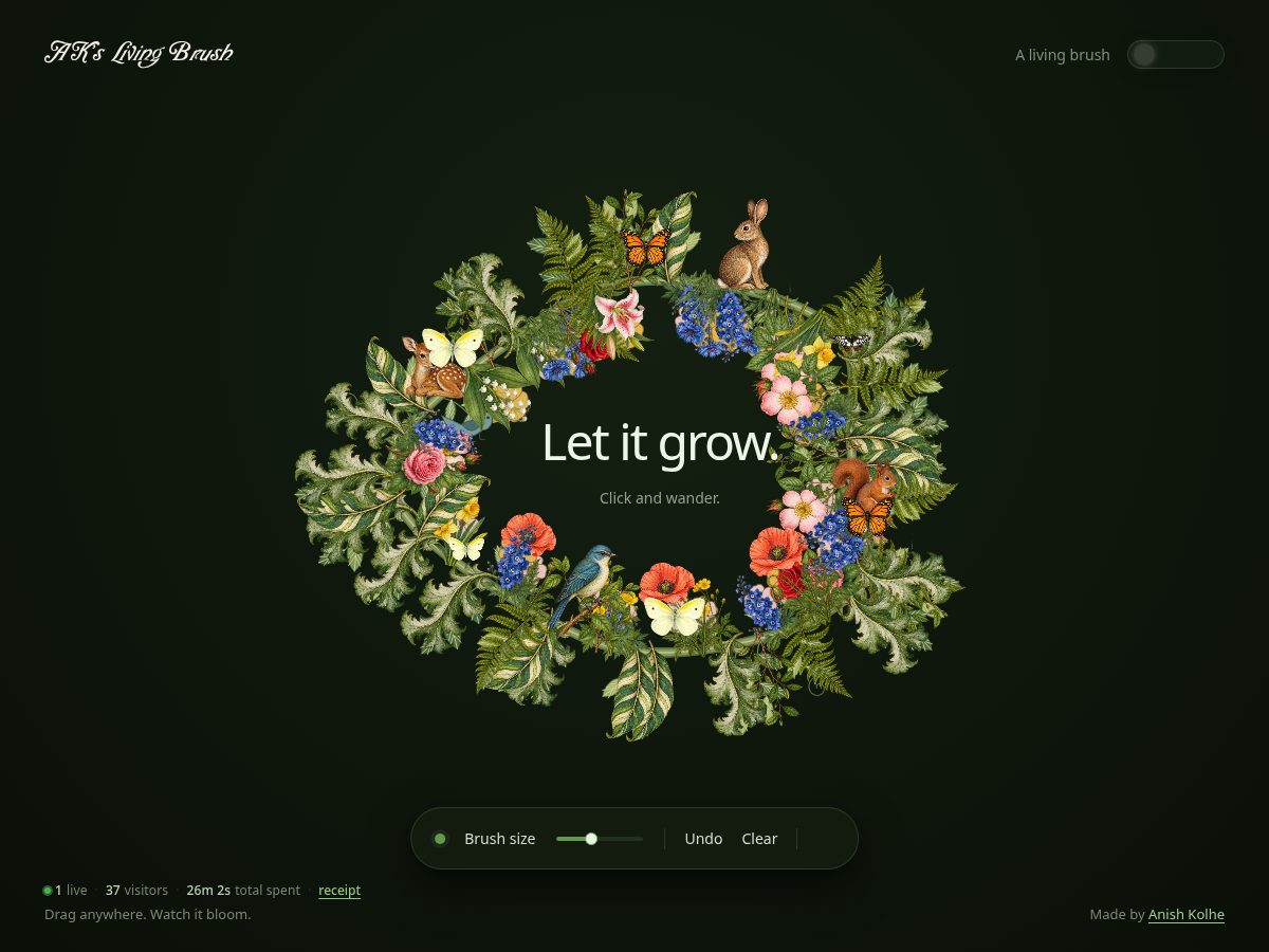 Landing-page snapshot of livebrush.fun