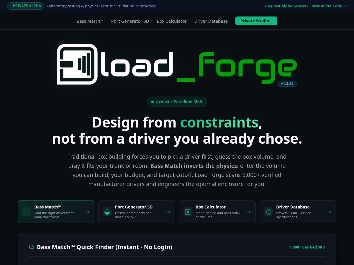 Landing-page snapshot of load-forge.com