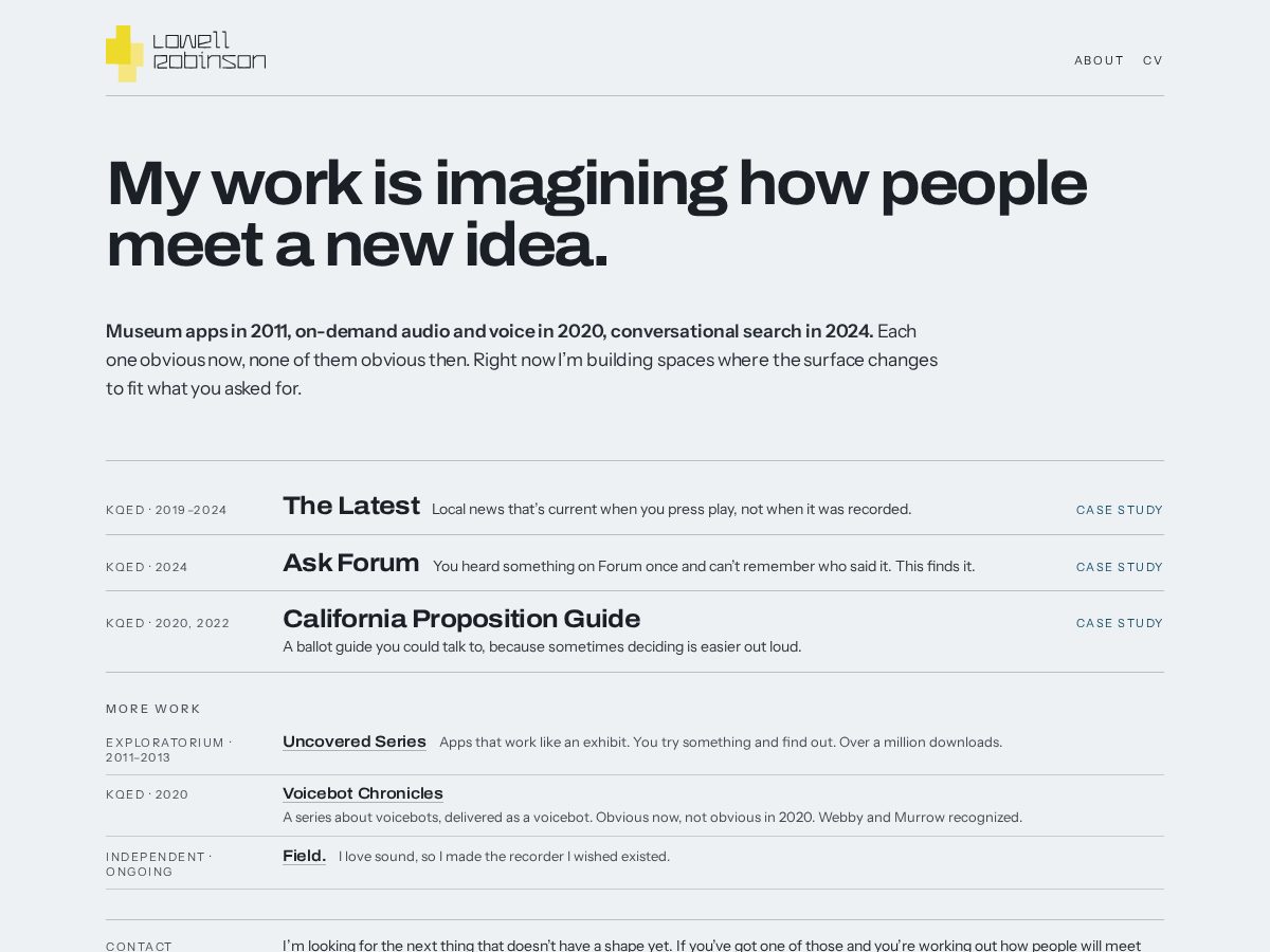 Landing-page snapshot of lowellrobinson.com