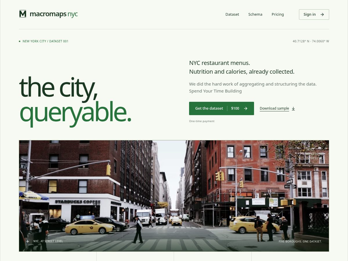 Landing-page snapshot of macromap.nyc