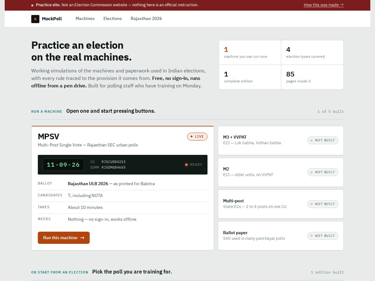 Landing-page snapshot of mockpoll.com